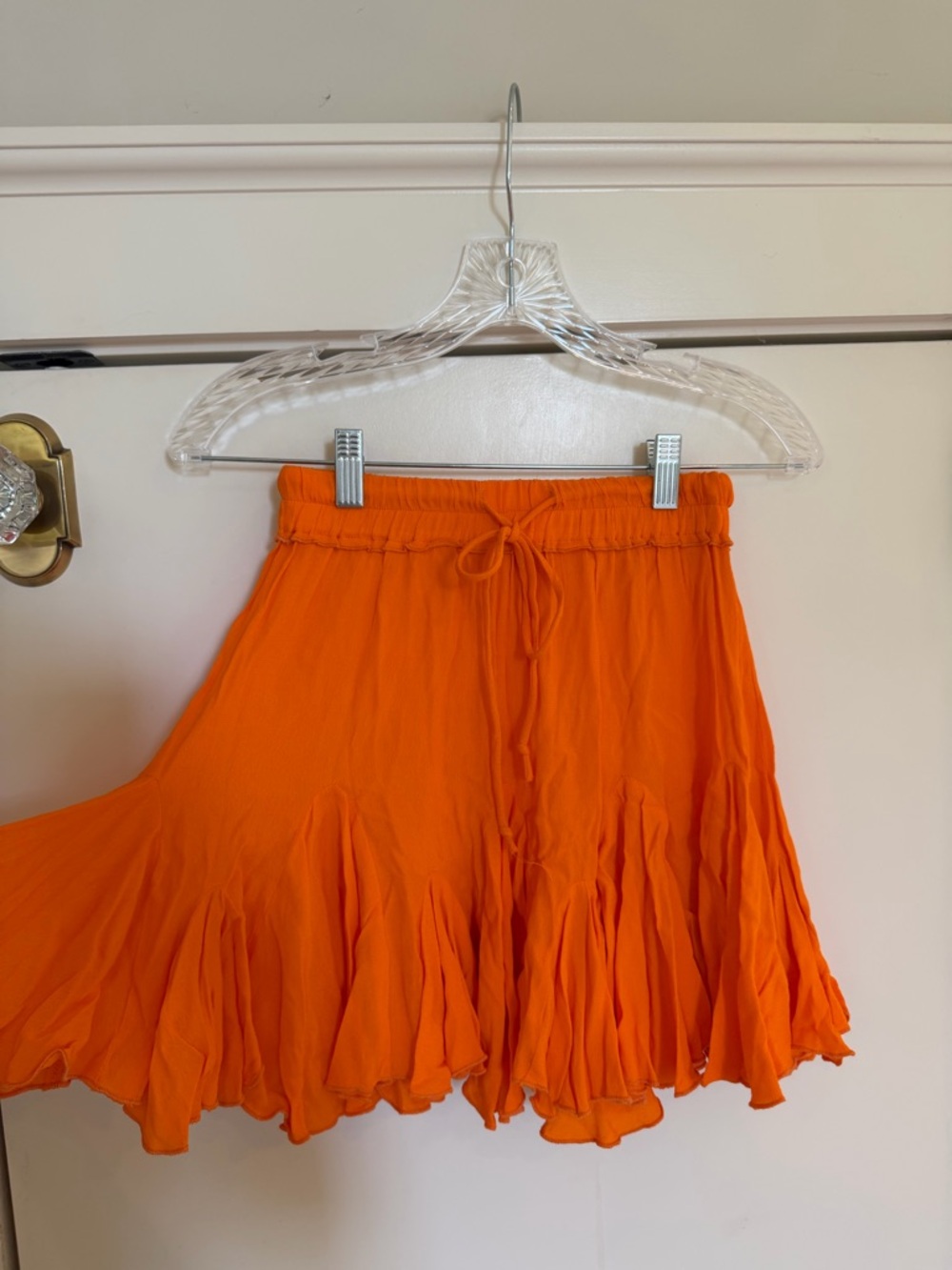 Olivaceous Bright Orange Ruffle Skirt